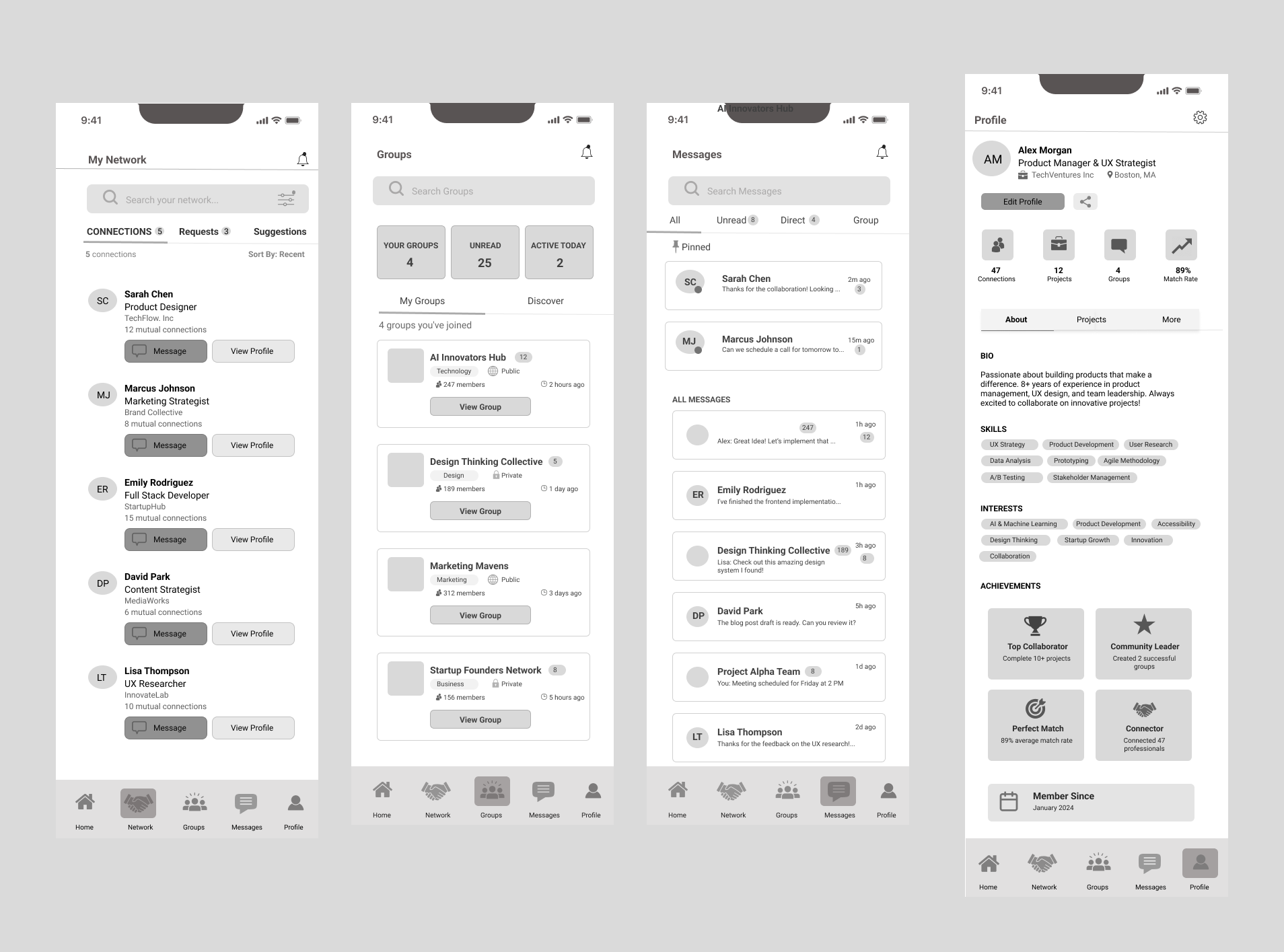 Navigation Wireframes